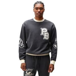 PLAYBOY Charcoal and White Crewneck Sweater